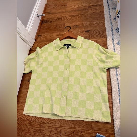 UGG Jeannie Checkerboard Terry Button-down Shirt size XL - Picture 10 of 12